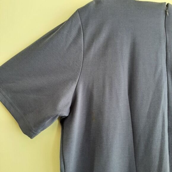 LENNIE Scoop Neck Midi Length Dress Soft Fabric Blue / Purple Sz XL Flawed - Picture 11 of 12